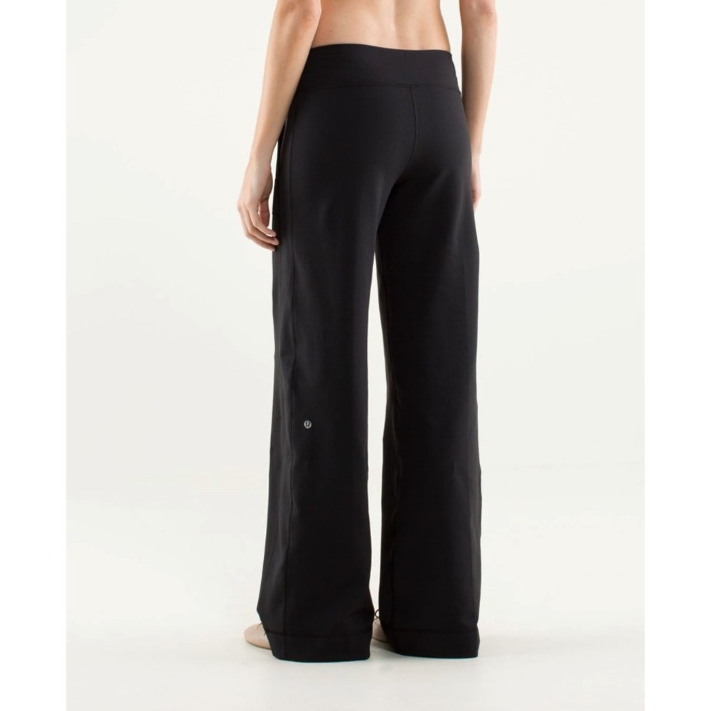 Lululemon Still Grounded Pant Black 32 Inseam Size 10 Wide Leg Yoga - Excellent